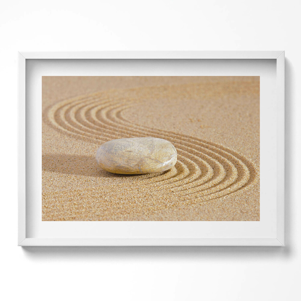 Kép keretben Homok és sima kő