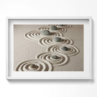 Kép keretben Kavicsok és hullámok homokban