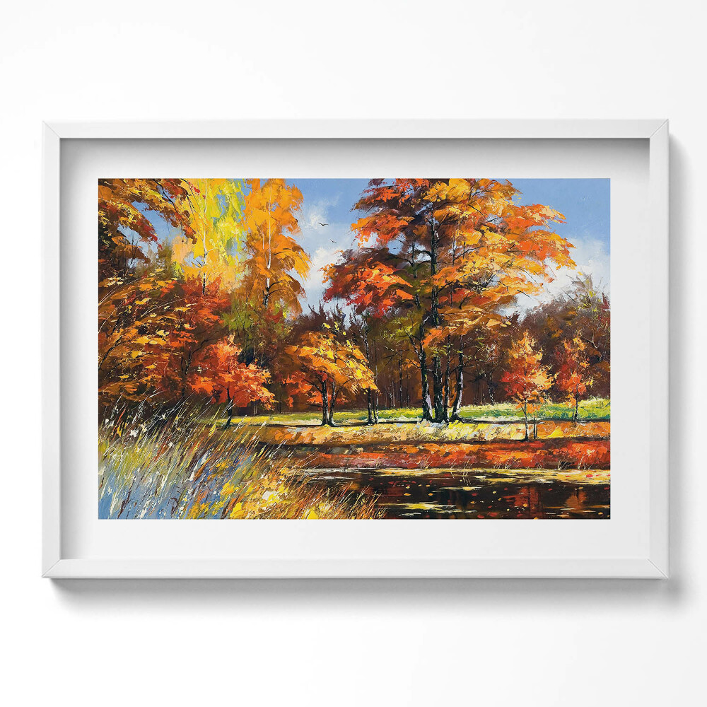 Kép keretben Őszi táj színes fák