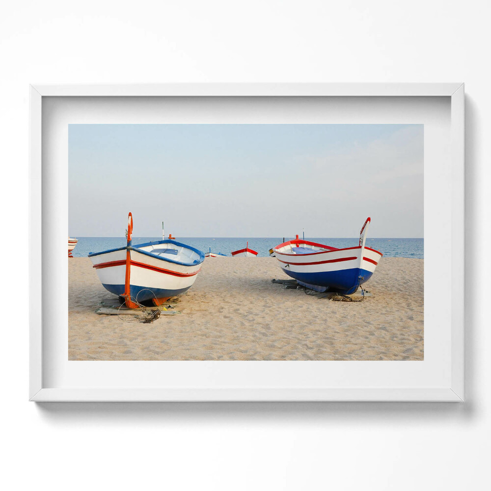 Kép keretben Hajó a tengerparton