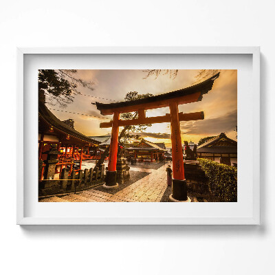 Kép keretben Torii kapu japán templom