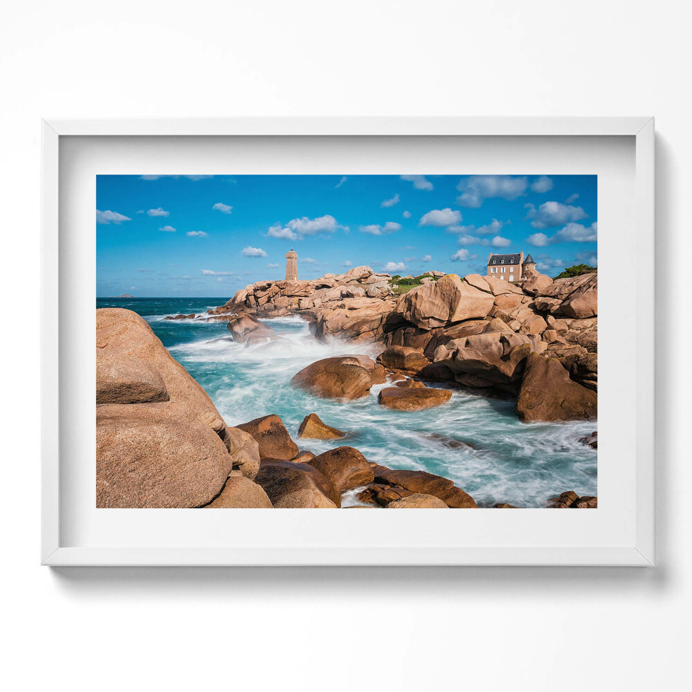 Kép keretben Tengerparti világítótorony sziklák között