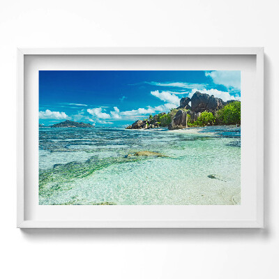 Kép keretben Tengerparti táj kék ég