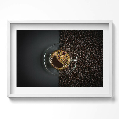 Kép keretben Kávé és kávészemek