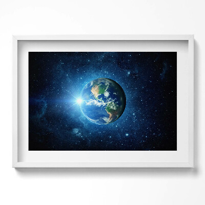 Kép keretben Föld bolygó űrbeli nézetben