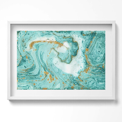 Kép keretben Absztrakt zöld és arany színek