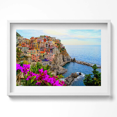 Kép keretben Színes tengerparti városkép