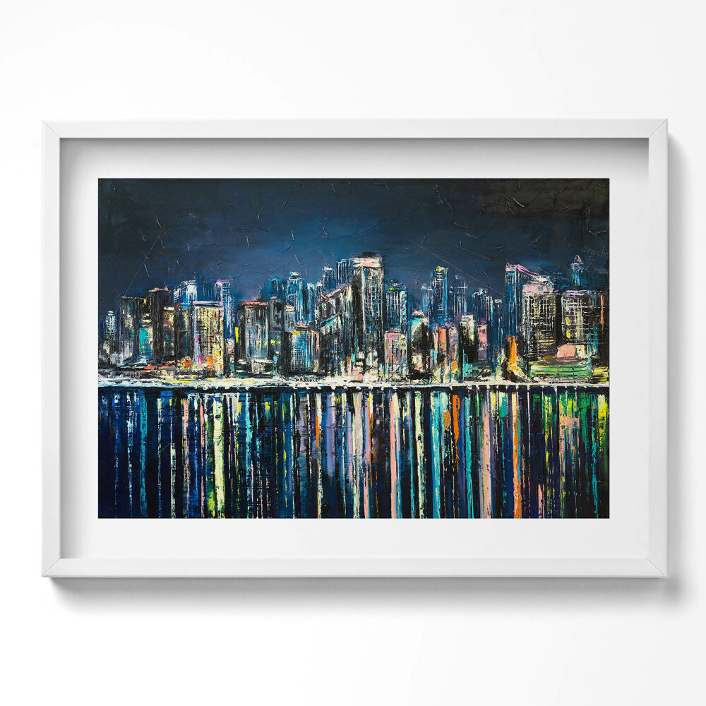 Kép keretben Modern városi táj vízreflexiókkal