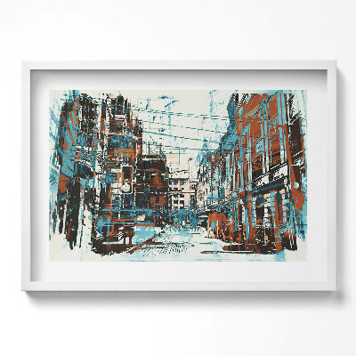 Kép keretben Városi táj absztrakt stílusban