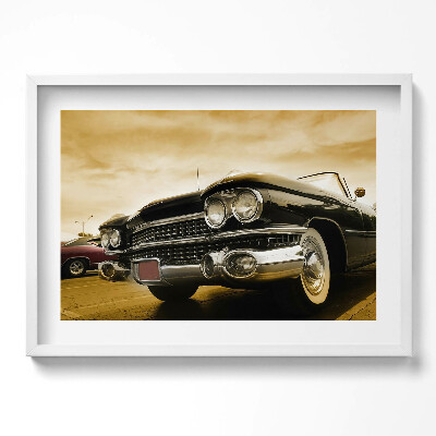 Kép keretben Retro autó frontja
