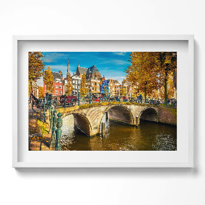 Kép keretben Hidak és kerékpárok Amsterdam városában