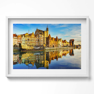 Kép keretben Városi táj vízparti épületek