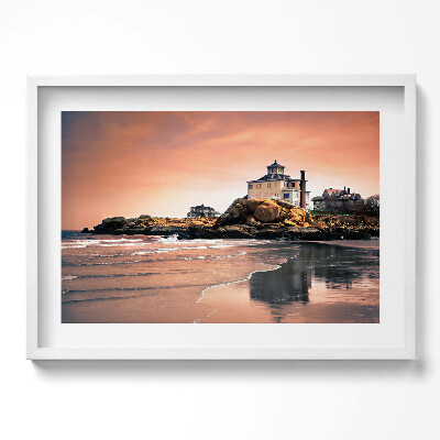 Kép keretben Tengerparti ház sziklákon