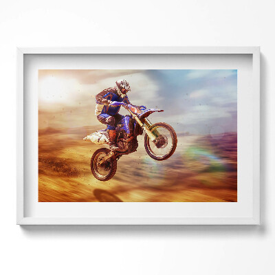 Kép keretben Motocross versenyző ugrás közben