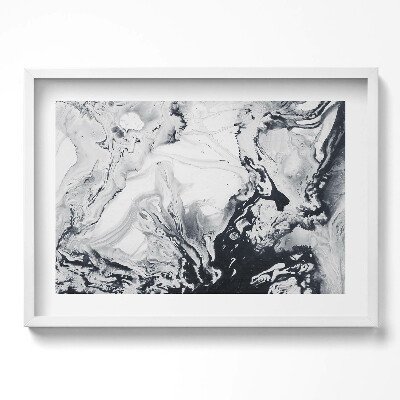 Kép keretben Absztrakt fekete-fehér festmény