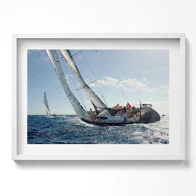 Kép keretben Vitorlás hajó a tengeren