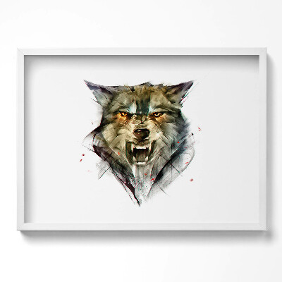 Kép keretben Farkas arca agresszív kifejezés