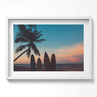 Kép keretben Tengerparti naplemente szörfdeszkák