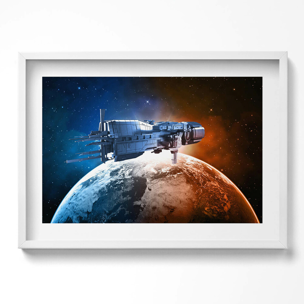 Kép keretben Űrhajó a Föld felett