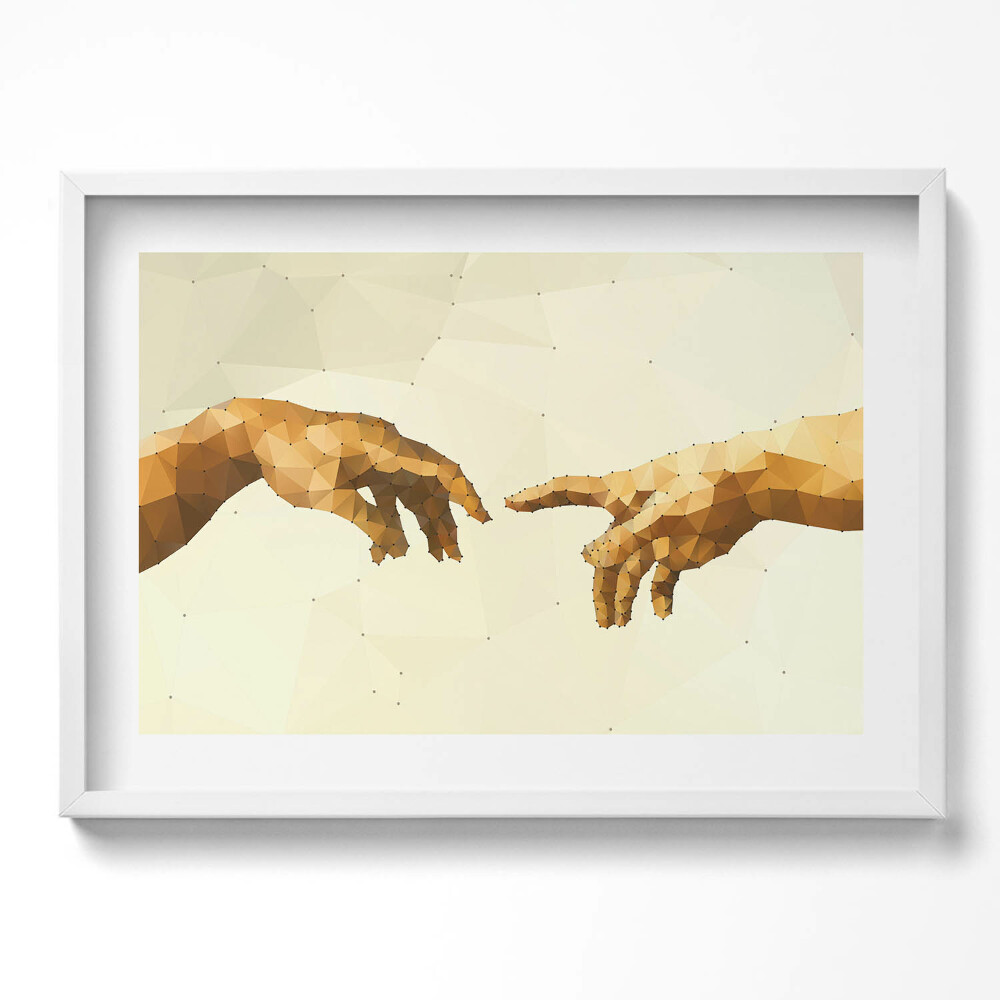 Kép keretben Két kéz érintkezése