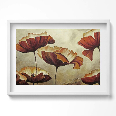 Kép keretben Vörös virágok lágy háttér