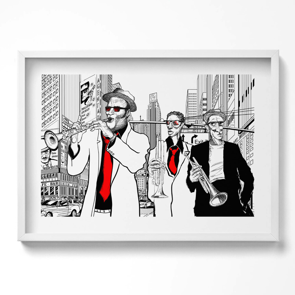 Kép keretben Jazzzenészek városi környezetben