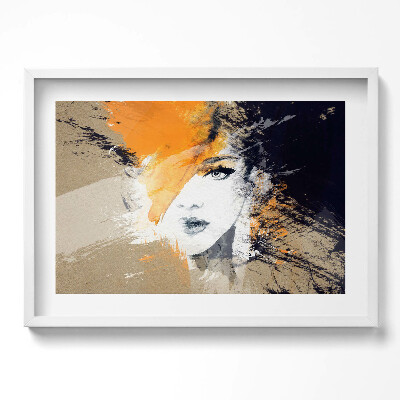 Kép keretben Absztrakt női arckép élénk színekkel