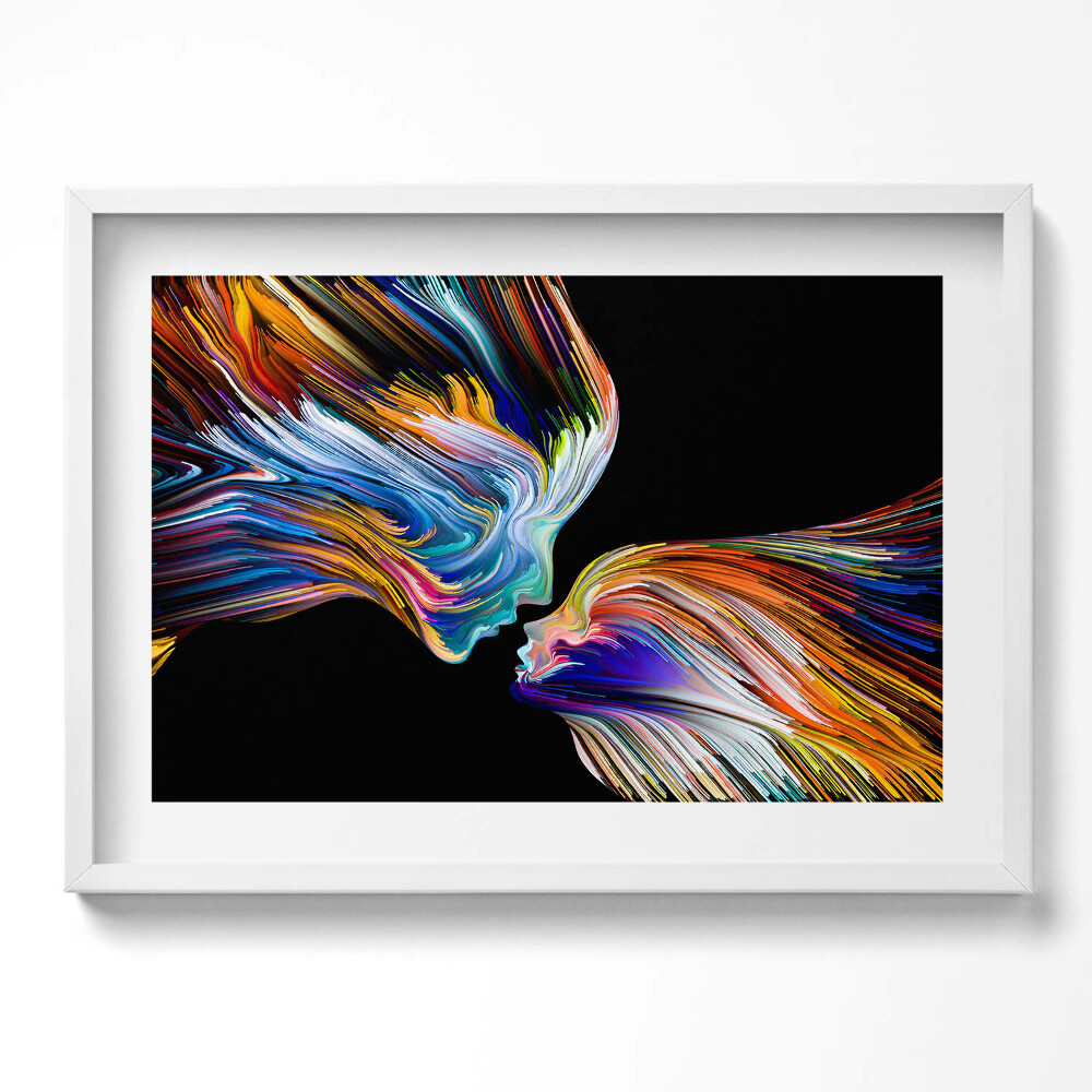 Kép keretben Absztrakt arcok és színek