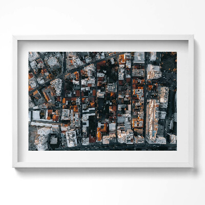 Kép keretben Városi táj tetőkről nézve