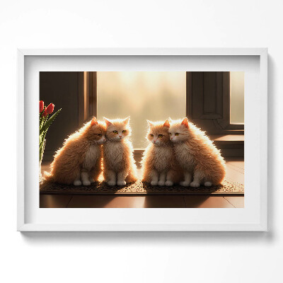 Kép keretben Három sárga macska