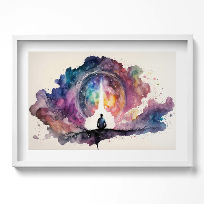 Kép keretben Meditáló figura a színes univerzumban