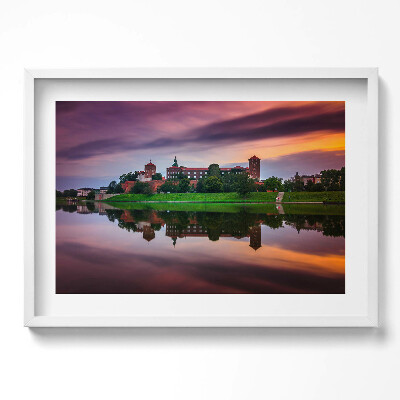 Kép keretben Vár és tükörkép a vízben