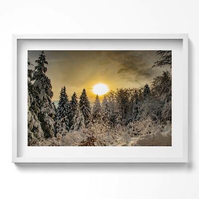 Kép keretben Téli táj napfelkeltével