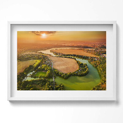 Kép keretben Naplemente a folyó felett