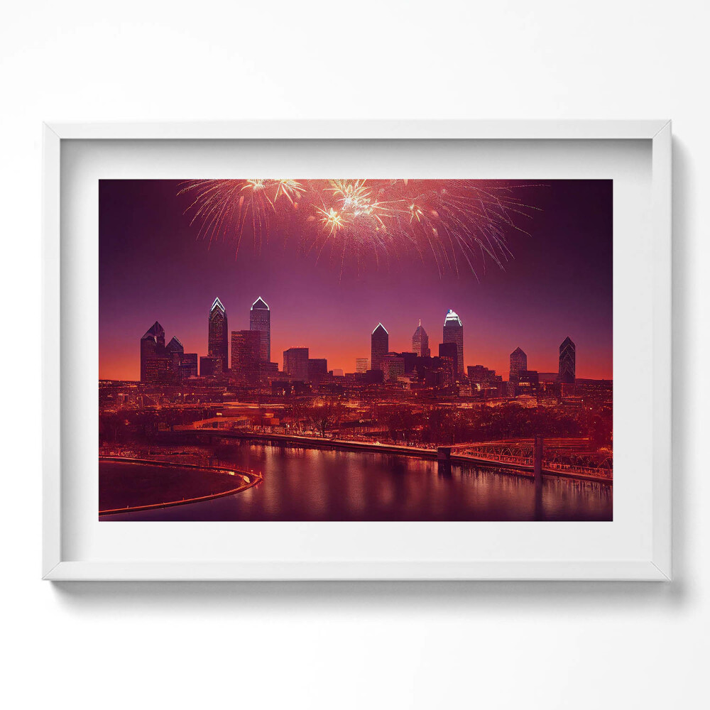 Kép keretben Tűzijáték a város felett