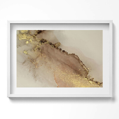 Kép keretben Absztrakt arany és bézs motívum