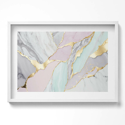 Kép keretben Absztrakt márvány mintázat arany fóliával
