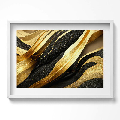 Kép keretben Arany és fekete hullámok