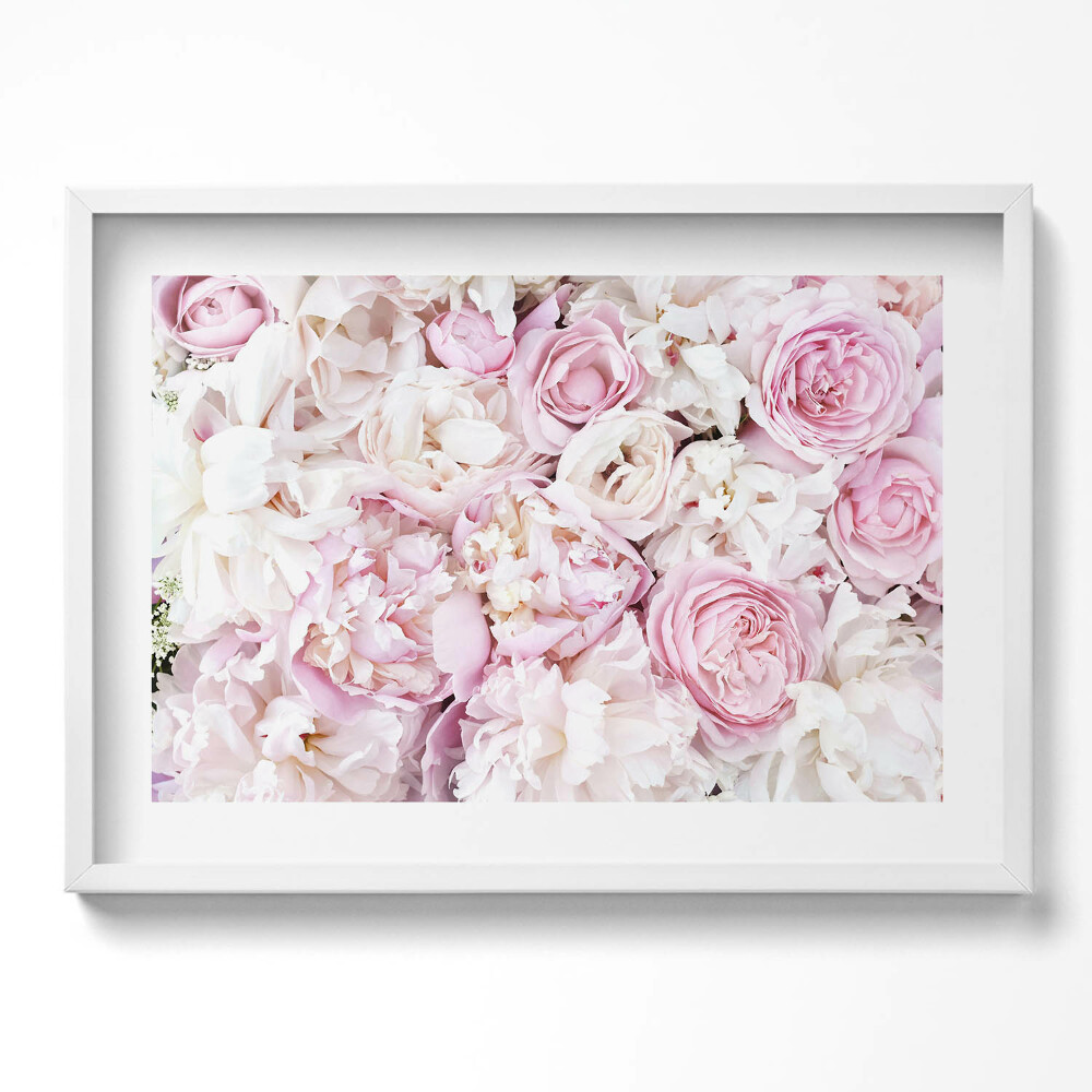 Kép keretben Rózsaszín virágok kompozíciója