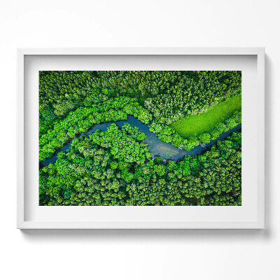 Kép keretben Zöld erdő és kanyargó folyó