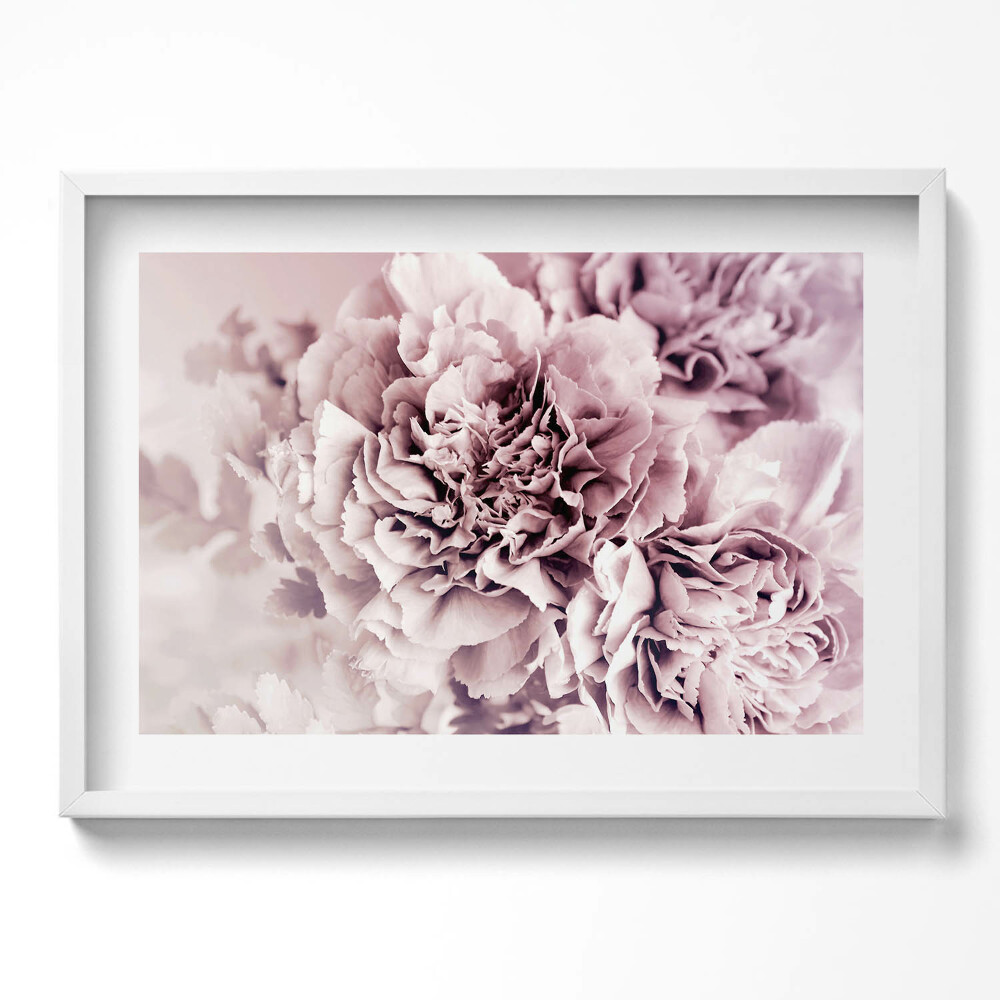 Kép keretben Rózsaszín virágok csoportja