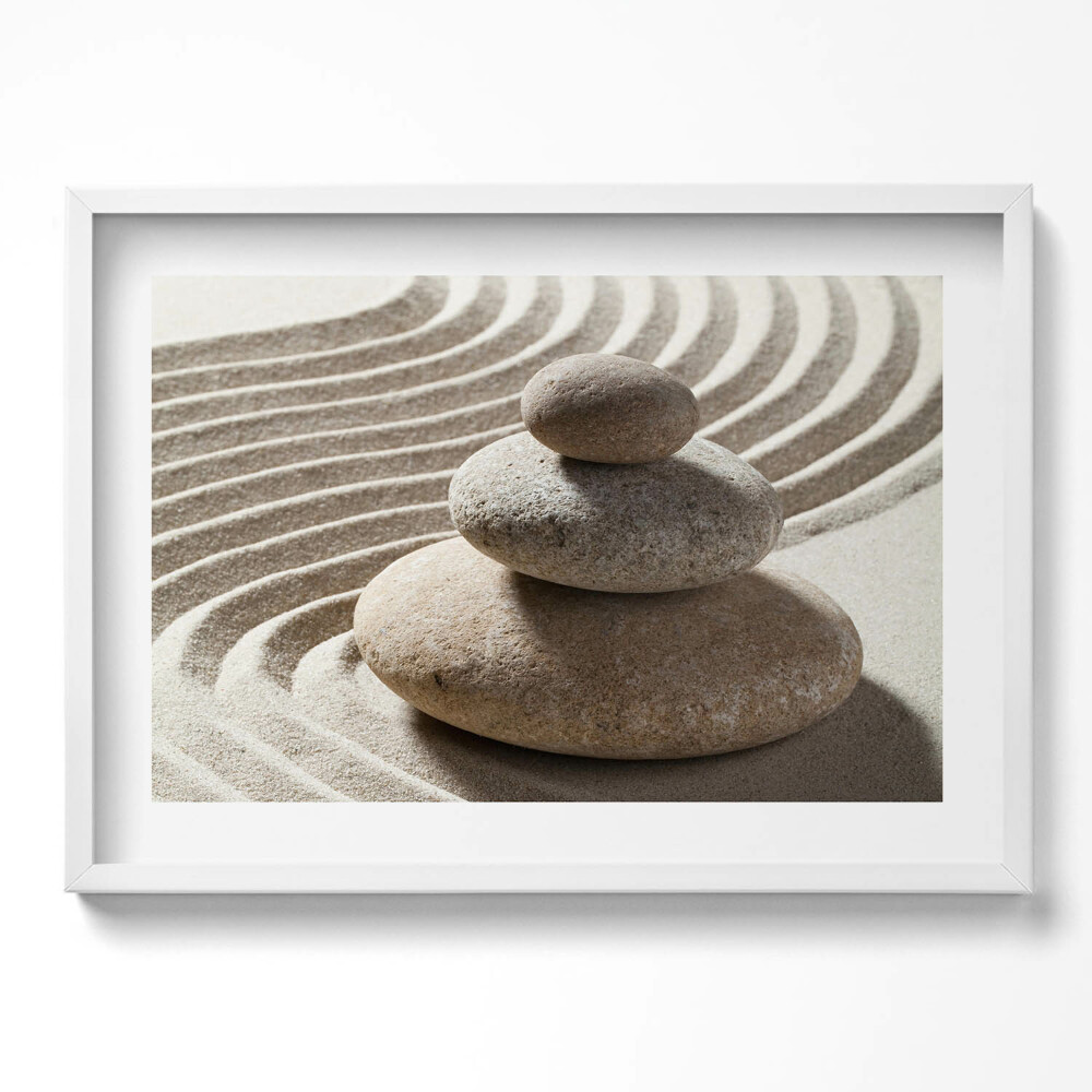 Kép keretben Kavicsok homokban hullámok