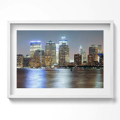 Kép keretben Modern városi táj éjszaka