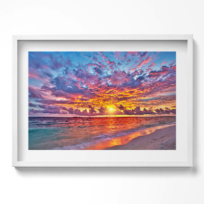 Kép keretben Naplemente színes felhőkkel