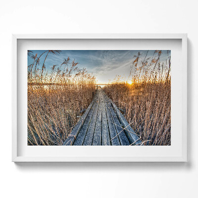 Kép keretben Híd a nádas mellett