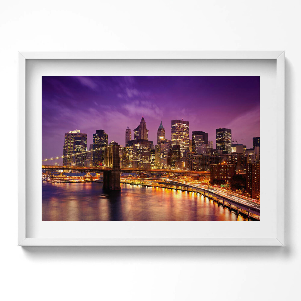 Kép keretben New York-i városkép éjszaka