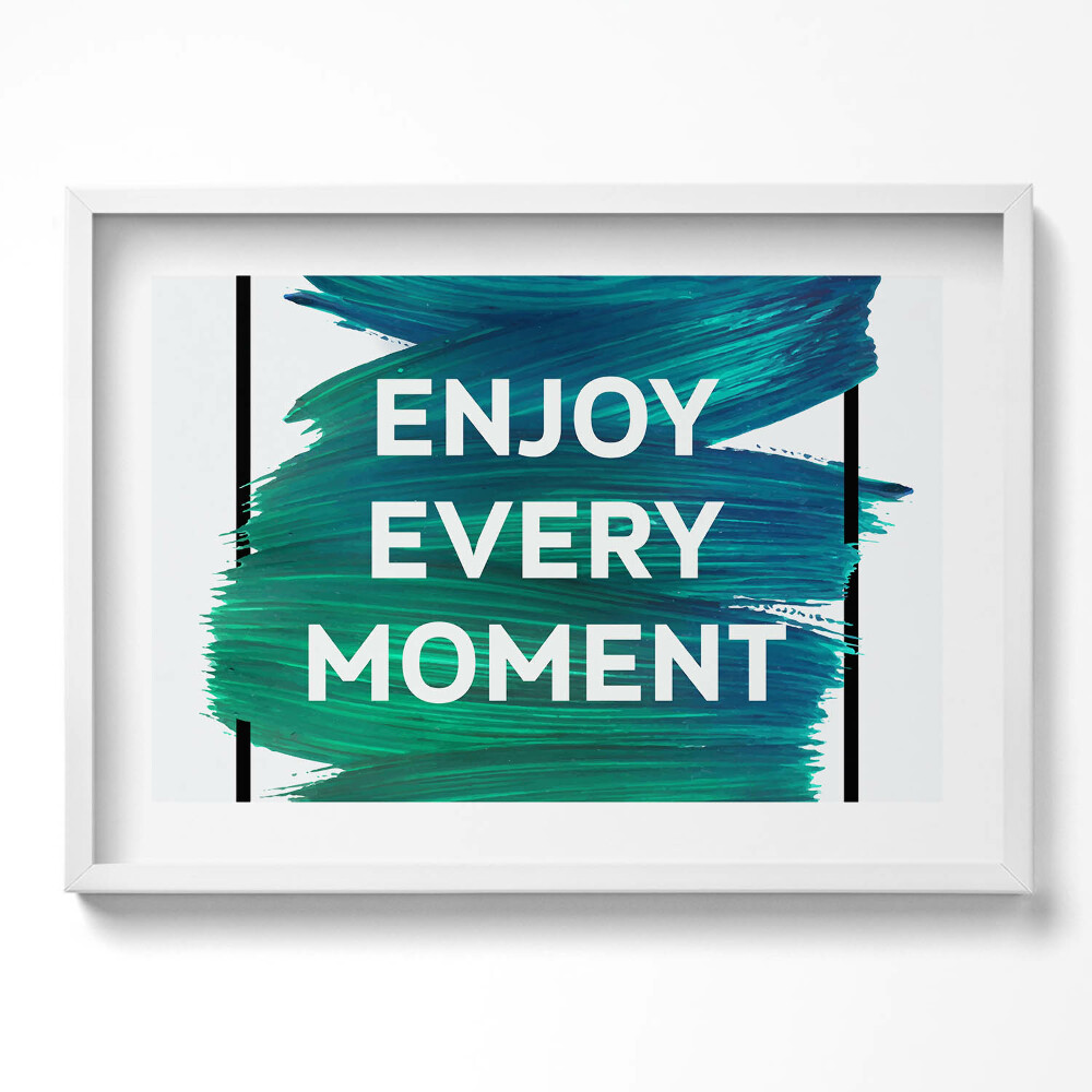 Kép keretben Absztrakt zöld és kék háttér motiváló szöveg