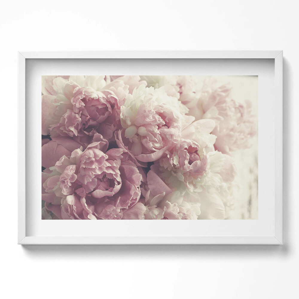 Kép keretben Rózsaszín virágok csokorban