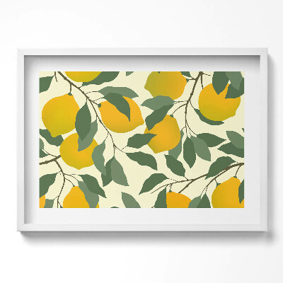 Kép keretben Citromok és levelek mintája