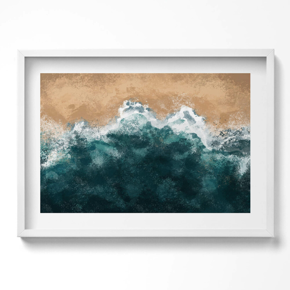 Kép keretben Tenger hullámai és homokos part